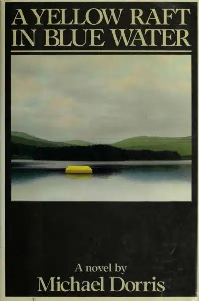 A yellow raft in blue water